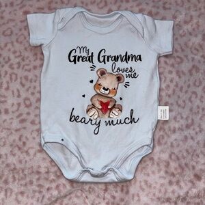 Source Unknown Light Blue Baby One-Piece Bodysuit with Teddy and Red Heart